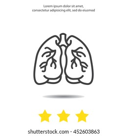 Web line icon. Lungs