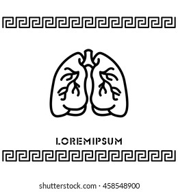 Web line icon. Lungs