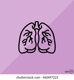 Web line icon. Lungs