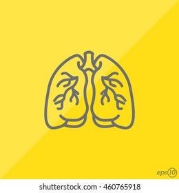Web line icon. Lungs