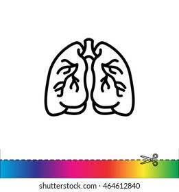 Web line icon. Lungs