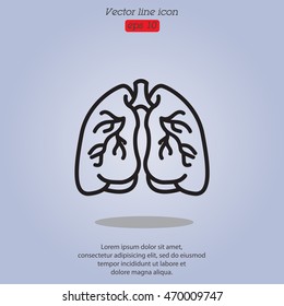 Web line icon. Lungs