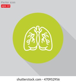 Web line icon. Lungs