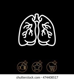 Web line icon. Lungs