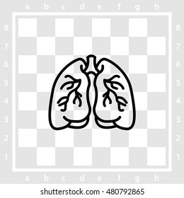 Web line icon. Lungs