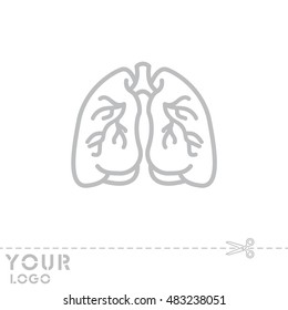 Web line icon. Lungs