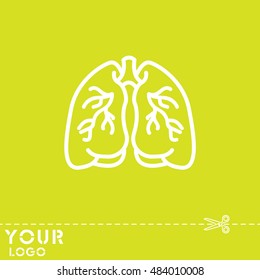 Web line icon. Lungs