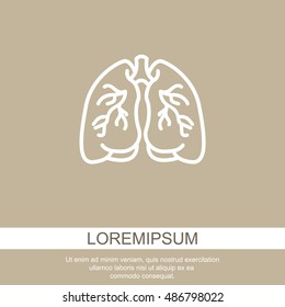 Web line icon. Lungs