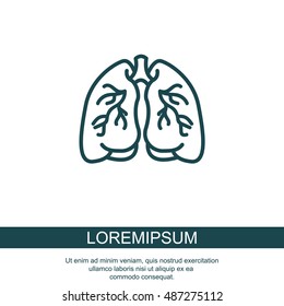 Web line icon. Lungs