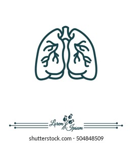 Web line icon. Lungs