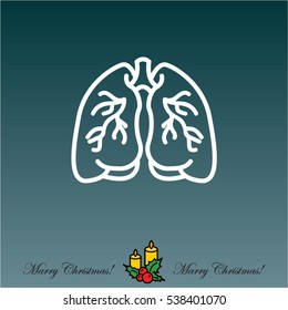 Web line icon. Lungs