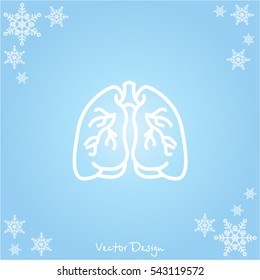 Web line icon. Lungs