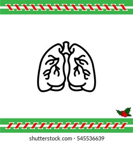 Web line icon. Lungs