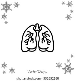 Web line icon. Lungs