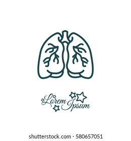 Web line icon. Lungs