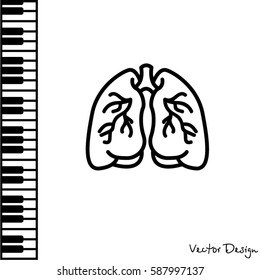 Web line icon. Lungs