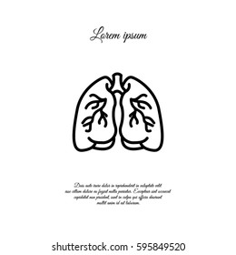 Web line icon. Lungs