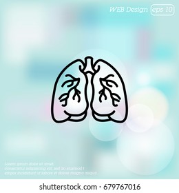 Web line icon. Lungs