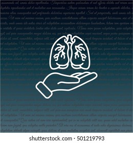 Web line icon. Lungs in hand
