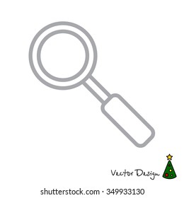 Web line icon. Magnifier