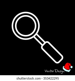 Web line icon. Magnifier