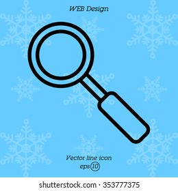 Web line icon. Magnifier
