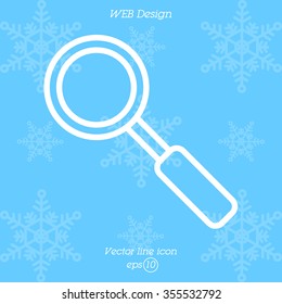 Web line icon. Magnifier