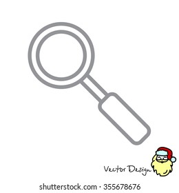 Web line icon. Magnifier