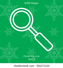 Web line icon. Magnifier