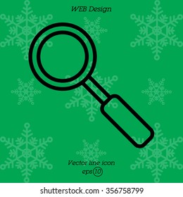 Web line icon. Magnifier