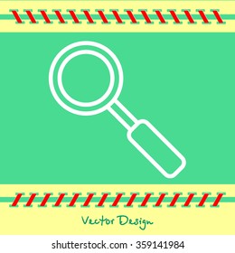 Web line icon. Magnifier