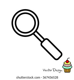 Web line icon. Magnifier