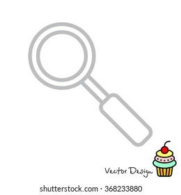 Web line icon. Magnifier