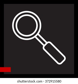 Web line icon. Magnifier