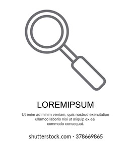 Web line icon. Magnifier