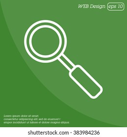 Web line icon. Magnifier