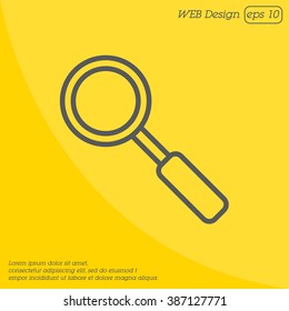 Web line icon. Magnifier