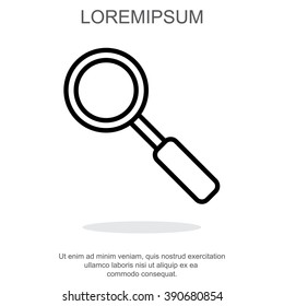 Web line icon. Magnifier