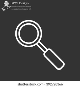 Web line icon. Magnifier