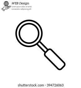 Web line icon. Magnifier