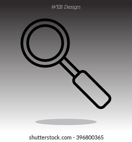 Web line icon. Magnifier