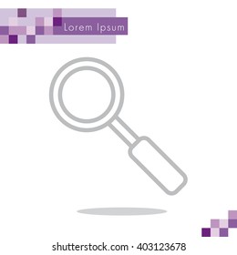Web line icon. Magnifier