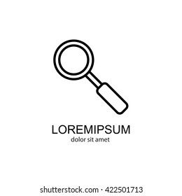 Web line icon. Magnifier