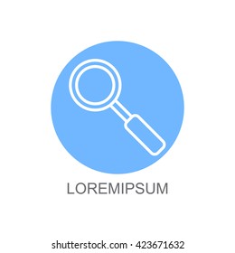 Web line icon. Magnifier