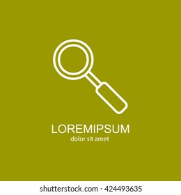 Web line icon. Magnifier
