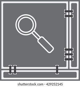Web line icon. Magnifier