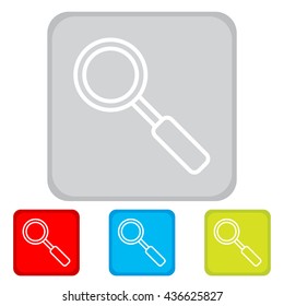Web line icon. Magnifier