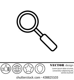 Web line icon. Magnifier