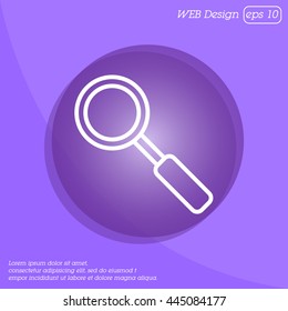 Web line icon. Magnifier