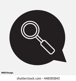 Web line icon. Magnifier
